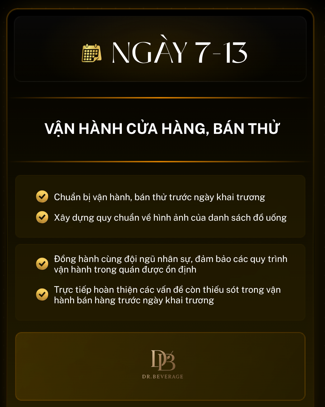 setup quán trọn gói, setup menu, vận hành, đào tạo nhân sự quán